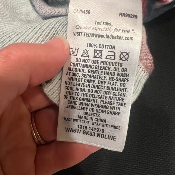 Ted Baker Noline Shadow Floral Print Sweater top size 2 nwot - Picture 9 of 9